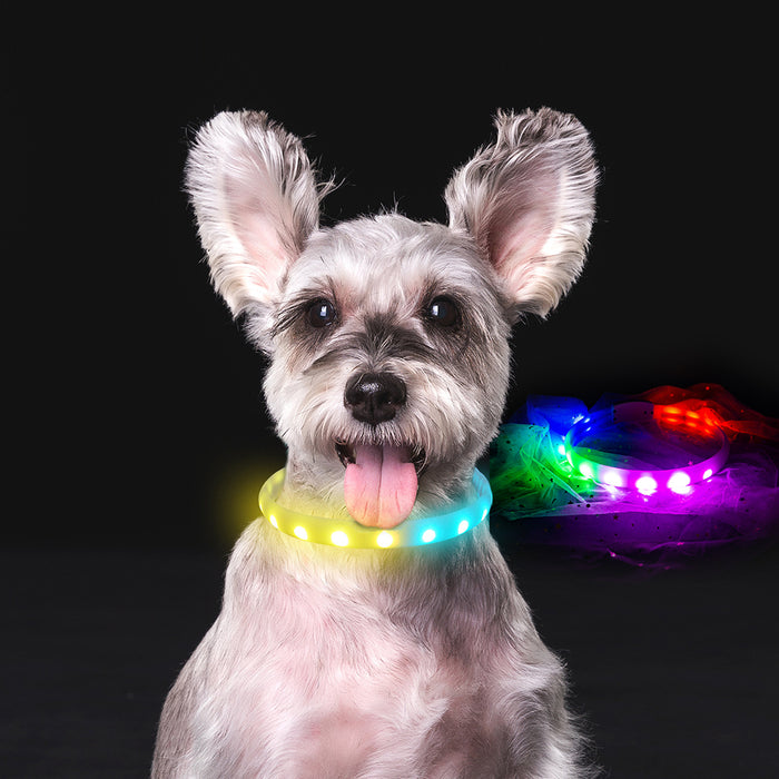 USB Rechargeable LED Flash Safety Collar for Dogs