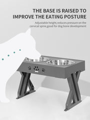 Dog Bowl Feeder Stainless Steel Folding Table