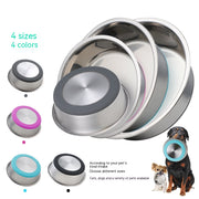 Silicone and Stainless Steel Pet Food Bowl