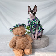 Summer Floral Dress for Hairless Sphinx Cats