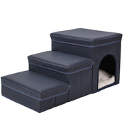 Multi-Level Cat Kennel with Integrated Dog Stairs