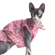 Summer Floral Dress for Hairless Sphinx Cats