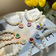 Retro Crystal Pendant Pearl Necklace for Pet Lovers