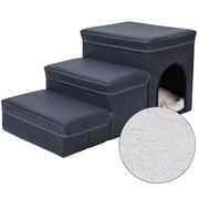 Multi-Level Cat Kennel with Integrated Dog Stairs