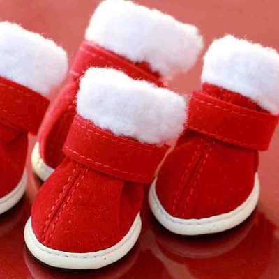 Festive Christmas Pet Shoes for Dogs and Cats