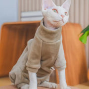 Fleece-Lined Warm Garment for Hairless Devon Cats
