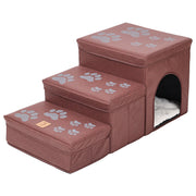 Multi-Level Cat Kennel with Integrated Dog Stairs