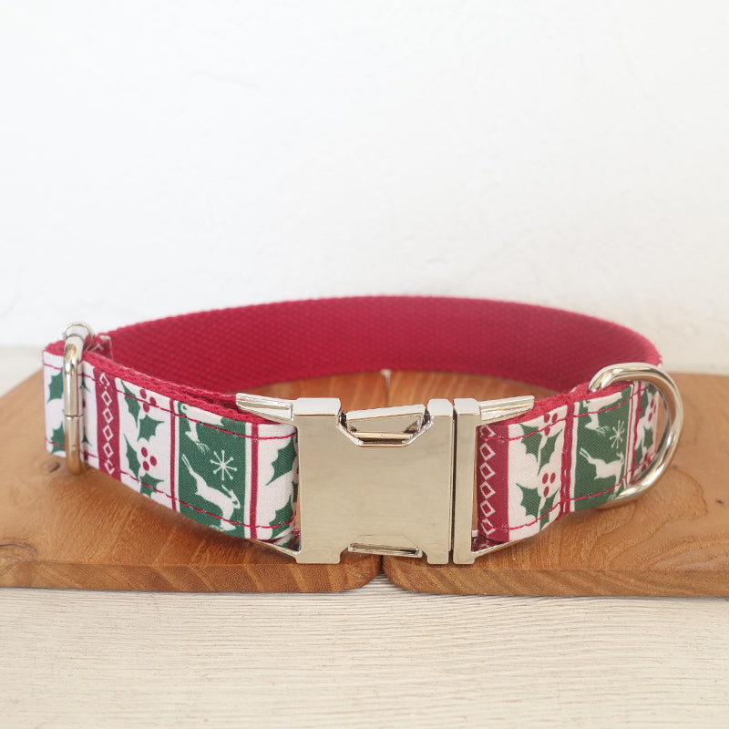 Festive Christmas Reindeer Dog Collar