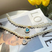 Retro Crystal Pendant Pearl Necklace for Pet Lovers