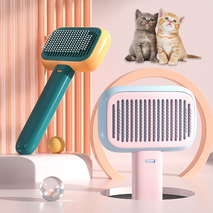 Dual-Function Pet Massage Comb and Grooming Brush