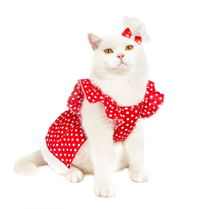 Classic Polka Dot Dress for Cats and Dogs
