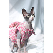 Summer Floral Dress for Hairless Sphinx Cats