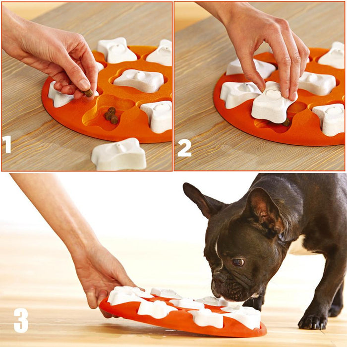 Interactive Dog Puzzle Toy with Treat Compartments