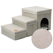 Multi-Level Cat Kennel with Integrated Dog Stairs