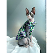 Summer Floral Dress for Hairless Sphinx Cats
