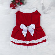 Christmas Bow Fleece Princess Dress for Cats and Dogs