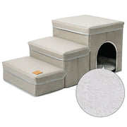 Multi-Level Cat Kennel with Integrated Dog Stairs