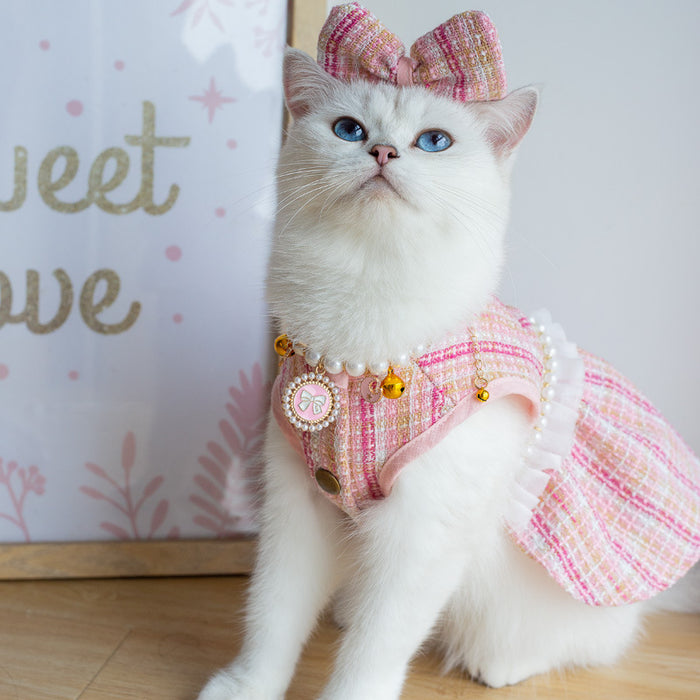 Fashion Bow and Dress Set for Cats