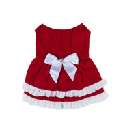 Christmas Bow Fleece Princess Dress for Cats and Dogs