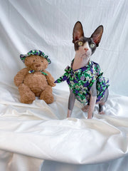 Summer Floral Dress for Hairless Sphinx Cats
