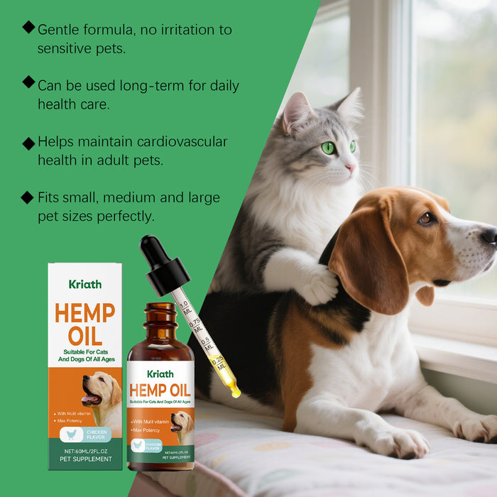 Hemp Seed Oil Vitality Drops for Cats and Dogs