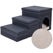 Multi-Level Cat Kennel with Integrated Dog Stairs