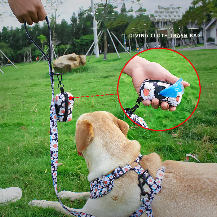 Floral Dog Harness and Leash Set